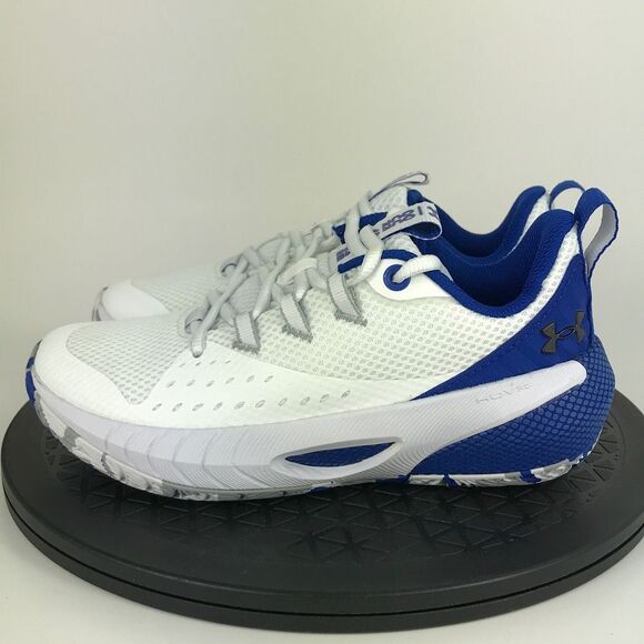 Under Armour HOVR Ascent White/Blue Basketball Shoes 3025680-104 Womens Size 5.5 - Picture 8 of 11
